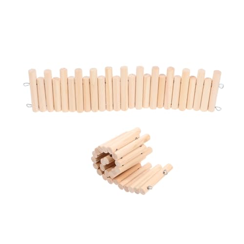 KOMBIUDA 2 Stück Teiliges Hamster Zaun Holz mit Leiter Verstellbar für Sicheren Kletterspaß und Erweiterten Aktivitätsbereich Geeignet für Hamster Zwerghamster Chinchillas und Kleine von KOMBIUDA