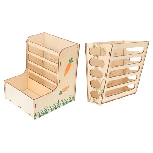 KOMBIUDA 2 Stück Teiliges Kaninchenfutterspender Robuster Praktischer Stil mit Futter Schrägem Grasständer Platzsparend und Langlebig für Kaninchen Meerschweinchen Chinchillas Kleintiere von KOMBIUDA