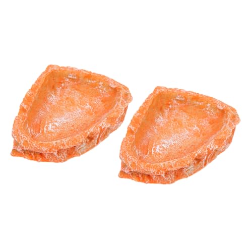 KOMBIUDA 2 Stück Teiliges Reptilien Futter und Wassernapf aus Langlebigem Harz Stabile Futterschale für Schildkröten Eidechsen und Andere Terrarienbewohner Dekoratives Zubehör für von KOMBIUDA