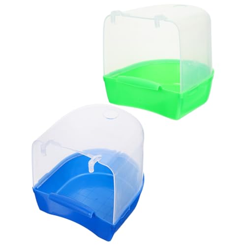 KOMBIUDA 2 Stück Teiliges Vogelbad Hängend Badebox aus Hochwertigem Kunststoff Parrot Shower Box und Bird Bathing Cube in Grün und Blau als Vogeldusche für Wellensittiche und KOMBIUDA 2 Stück Teiliges Vogelbad Hängend Badebox aus Hochwertigem Kunststoff Parrot Shower Box und Bird Bathing Cube in Grün und Blau als Vogeldusche für Wellensittiche und von KOMBIUDA