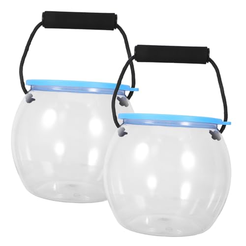 KOMBIUDA 2 Stück Transparenter Fischbehälter mit Deckel und Griff Tragbarer Aquarium-Eimer für Outdoor-fischfang Kleine Unterwasserwelt Vielseitig als Fang Freilassbehälter für Strand und KOMBIUDA 2 Stück Transparenter Fischbehälter mit Deckel und Griff Tragbarer Aquarium-Eimer für Outdoor-fischfang Kleine Unterwasserwelt Vielseitig als Fang Freilassbehälter für Strand und von KOMBIUDA