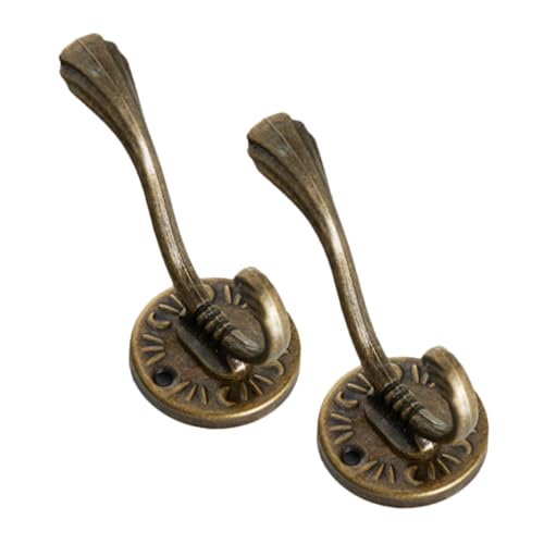 KOMBIUDA 2 Stück Vintage Garderobenhaken aus Metall Wandhaken zum Bohren Robuste Wandmontage Vielseitig für Kleidung Handtücher Regenschirme Dekorative Kleiderhaken für Bad Schlafzimmer von KOMBIUDA