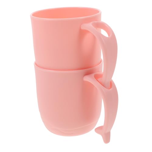 KOMBIUDA 2 Stück Zahnputzbecher mit Delfin Flossen Griff aus Bruchsicherem Multifunktionale Mundspülbecher für Bad und Reise rutschfest und Langlebig Bpa Frei Rosa KOMBIUDA 2 Stück Zahnputzbecher mit Delfin Flossen Griff aus Bruchsicherem Multifunktionale Mundspülbecher für Bad und Reise rutschfest und Langlebig Bpa Frei Rosa von KOMBIUDA