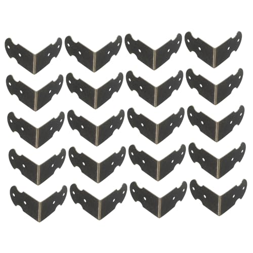 KOMBIUDA 20 Stck Teiliges Vintage Metall Eckwinkel für Holzboxen Robustes Rechteckiges Eckschutzbeschlag Rostfrei Vielseitig für Schmuck Geschenkboxen Einfache Montage Langlebiger Schutz von KOMBIUDA