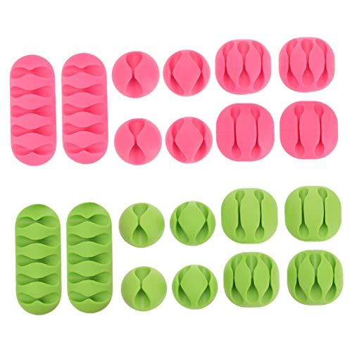 KOMBIUDA 20 Stück Selbstklebende Kabelhalter für Desktop Kabelmanagement Kabelclips zur Ordentlichen Kabelorganisation für Zuhause Büro von KOMBIUDA