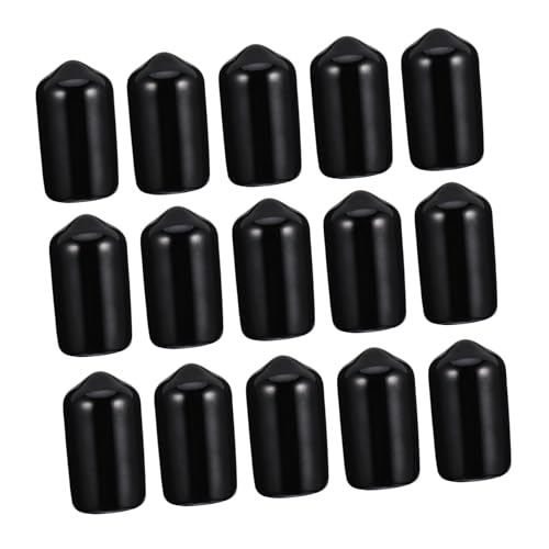 KOMBIUDA 200 Stück Flexible Gewindeschutzkappen aus Schwarzem PVC Gummi Rundschutzkappen für Schrauben und Stäbe Endkappen Staubschutz und Schutz vor Beschädigung von KOMBIUDA