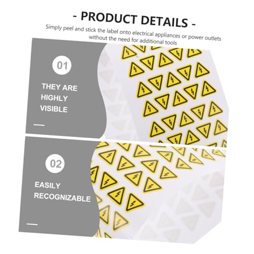 KOMBIUDA 200 Stück Gelber Dreieckiger Warnaufkleber Elektrische Gefahren Selbstklebend Wetterfest für Innen Außen zur Vermeidung von Stromschlägen und Elektrischer Spannung KOMBIUDA 200 Stück Gelber Dreieckiger Warnaufkleber Elektrische Gefahren Selbstklebend Wetterfest für Innen Außen zur Vermeidung von Stromschlägen und Elektrischer Spannung von KOMBIUDA
