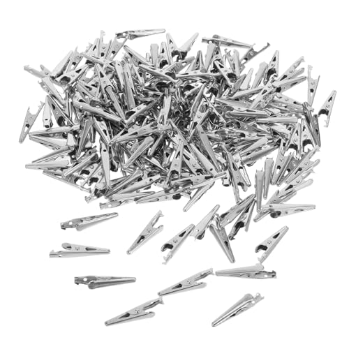 KOMBIUDA 200 Stück Krokodilklemmen aus Metall Alligator Clips Elektrische Testklemmen Power Cable Clips für Labor Elektrotests und Bastelarbeiten mit Präziser Spannfunktion von KOMBIUDA