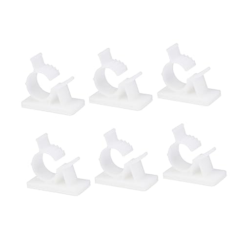 KOMBIUDA 20Stücke Kabelklemmen aus Selbstklebende Draht Management Halter für Schreibtisch Verstellbare Clips zur Kabelbefestigung Organizer für Verschiedene Kabelarten Weiß von KOMBIUDA