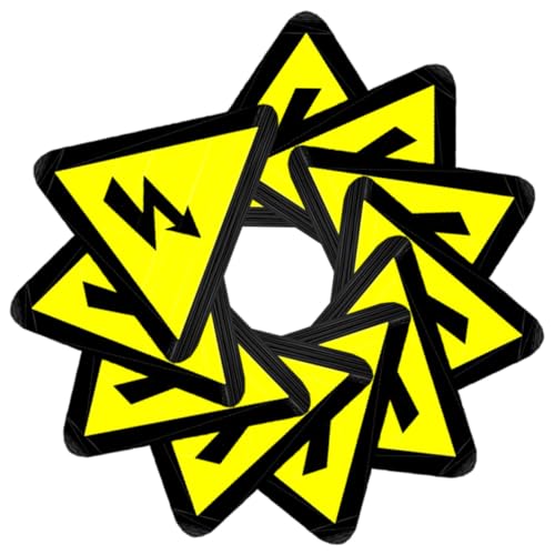 KOMBIUDA 25 Stück Teiliges Hochspannung Selbstklebend Gelbes Dreieck mit Blitzsymbol Sichtbar und Langlebig Elektrische Gefahrenkennzeichnung für Zuhause Büro Werkstatt und Baustellen von KOMBIUDA