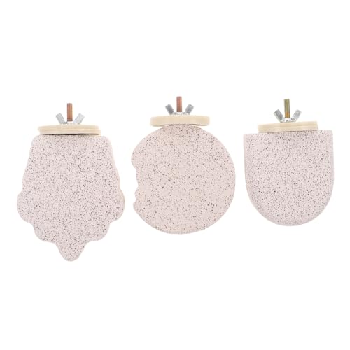 KOMBIUDA 3 Stück Teiliges Papageien Krallen mit Innovativer Sandstruktur Langlebige Vogel Krallen Schleifplattform Natürliches Calcium Kauspielzeug für Wellensittiche Nymphensittiche und von KOMBIUDA