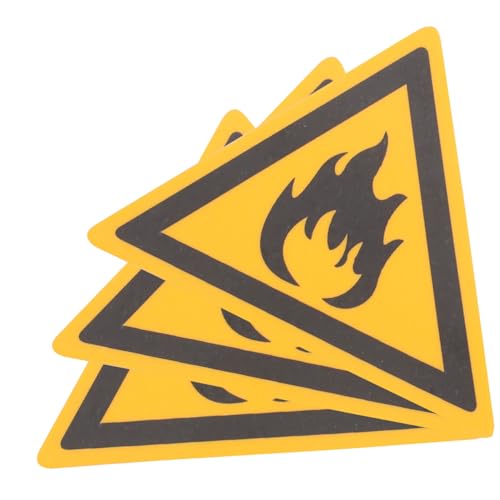 KOMBIUDA 3 Stück Teiliges Warnschild Flammable Sticker Sicherheitsaufkleber für Langlebige Pet Materialien Einfaches Helles Design für Zuhause und von KOMBIUDA