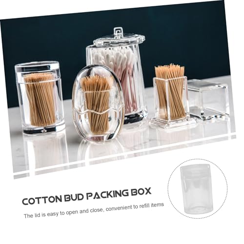 KOMBIUDA 3 Stück Wattestäbchen Aufbewahrungsboxen Transparent Tragbarer Wattepads Organizer mit Einfachem Öffnungsmechanismus Vielseitig für Kosmetik Reise und Badezimmer Geeignet von KOMBIUDA
