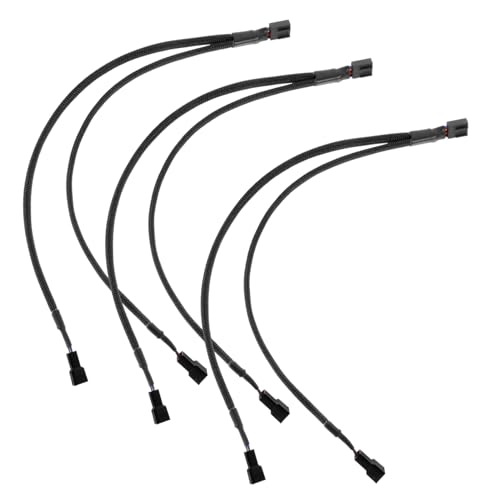 KOMBIUDA 3 Teiliges CPU Adapterkabel Drei Splitter Verlängerungskabel Mit Computer Motherboards Computer Stromkabel CPU Stromverlängerungskabel CPU Stromadapterkabel Schwarzes Pvc von KOMBIUDA