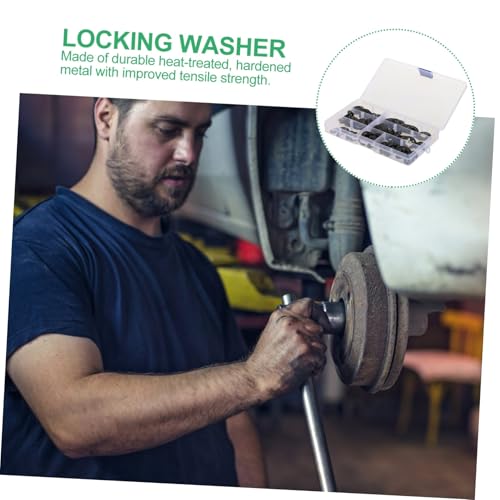 KOMBIUDA 340 Stück Teiliges Schwarze Innenzahn sicherungsscheiben aus Gehärtetem Stahl Schnelle Montage Hitzebeständig für Achsen Wellen und Bewegliche Teile mit Zufällige Zufällige Farbe von KOMBIUDA