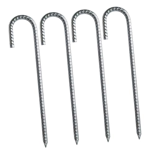 KOMBIUDA 4 STÜCKE Teiliges Verzinkte Stahl U Bodenanker Schwere Gartenstangen für Zelte Pavillons und Outdoor Dekoration Robust Vielseitig Einsetzbar Einfache Montage und Hohe Stabilität von KOMBIUDA