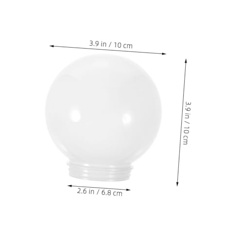 KOMBIUDA 4 Stück Acryl Kugellampenschirm Wetterfester Ersatz Lampenschirm für Außenbeleuchtung Milchig weißer runder Lampenschirm Ø mit Gewinde Dekorativer für Garten Terrasse Veranda von KOMBIUDA