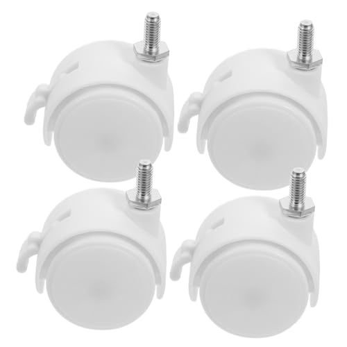 KOMBIUDA 4 Stück Teiliges Möbelrollen mit Bremse Kunststoffrollen für Bürostuhl Schrank Gaming Stuhl Computerstuhl Leise und Belastbar Einfache Montage von KOMBIUDA