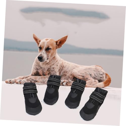 KOMBIUDA 4 Stück wasserdichte Warme Hundeschuhe mit Verstellbarem Elastikband rutschfeste Sohlen und Reflektierendem Design Optimaler Pfotenschutz für Kleine Hunde im Winter bei Schnee und KOMBIUDA 4 Stück wasserdichte Warme Hundeschuhe mit Verstellbarem Elastikband rutschfeste Sohlen und Reflektierendem Design Optimaler Pfotenschutz für Kleine Hunde im Winter bei Schnee und von KOMBIUDA