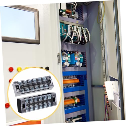 KOMBIUDA 5 Stück Kupfer Steckklemmen Isolierte Schraubklemmen mit Transparentem Schutzdeckel Doppelte Reihen Verteilerklemmen Langlebige Anschlussklemmen mit Befestigungslöchern Einfache von KOMBIUDA