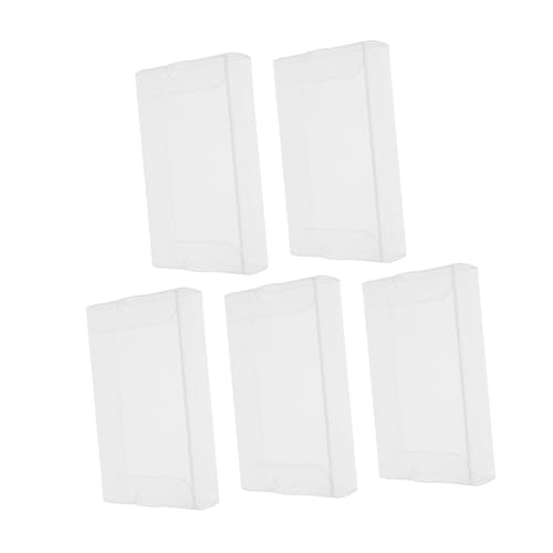 KOMBIUDA 5 Stück Teiliges PVC Audio-kassetten-aufbewahrungsbox Klare Stapelbare Kassettentaschen mit Staubdichtem Deckel Langlebige Platzsparende Schutzhülle für Archivierung und Display von KOMBIUDA