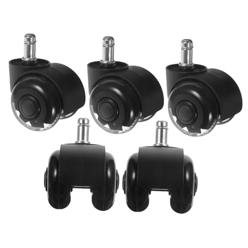 KOMBIUDA 5 Stück Teiliges Transparente Pu möbelrollen Drehbare Geräuscharme Bürostuhlrollen Belastbar und Langlebig für Teppichböden und Kleine Möbel Wie Schreibtisch Gaming stühle von KOMBIUDA
