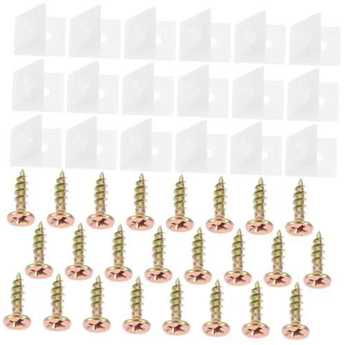 KOMBIUDA 50 Stück Teiliges Möbelreparatur Kunststoff winkelecken für Schrankrückwände Inklusive Rostfreie Eisen selbstschneideschrauben Stabile Möbelbodenkeile zur Verstärkung und von KOMBIUDA