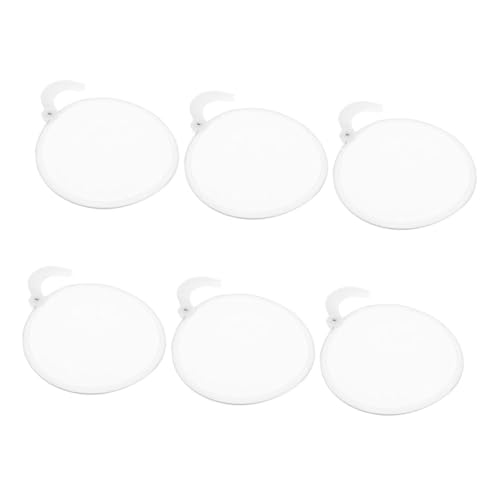 KOMBIUDA 6 Stück Faltfächer Tragbarer Zusammenklappbarer Mini -sublimation -fans Runde Dekorative Fans Handheld Faltbar Kompakter Lüfter Weiß Plastik von KOMBIUDA