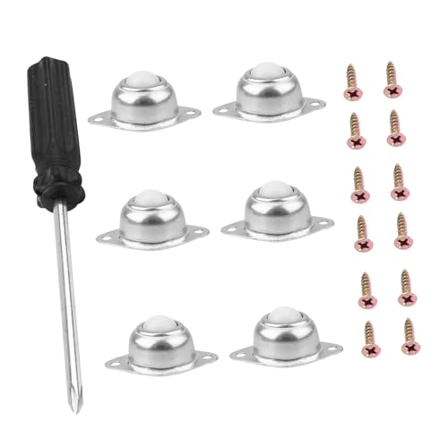 KOMBIUDA 6 Stück Teiliges Nylon Kugelrollen Drehbare Möbelrollen für Stühle und Leichte Möbel Inklusive Schrauben und Werkzeug Geräuscharm Flexibel und Einfach zu Montieren KOMBIUDA 6 Stück Teiliges Nylon Kugelrollen Drehbare Möbelrollen für Stühle und Leichte Möbel Inklusive Schrauben und Werkzeug Geräuscharm Flexibel und Einfach zu Montieren von KOMBIUDA