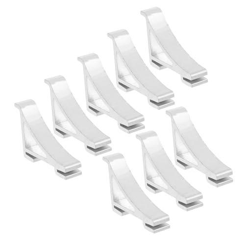 KOMBIUDA 8 Stück Teiliges Aluminium Gefrierschrank Regal Clips Stabile Kühlschrank Stützklammern mit Gebogenem Zapfen Design Installieren Langlebig Kompatibel für Kühler und Gefriertruhen von KOMBIUDA