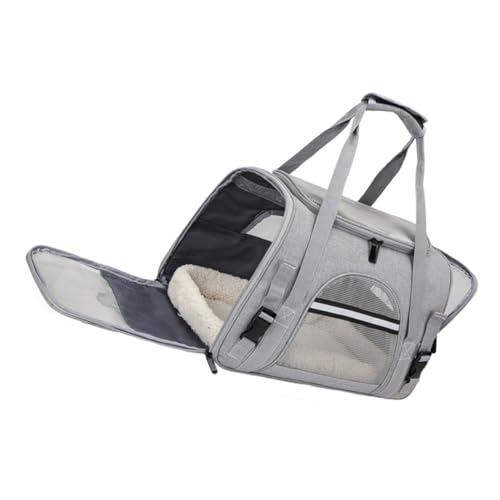 KOMBIUDA Atmungsaktive Faltbare Haustier Tragetasche für Katzen und Kleine Hunde Verstellbarer Schultergurt Bequem für Reisen und Alltag Leichte Transporttasche für Katzen und Hunde von KOMBIUDA