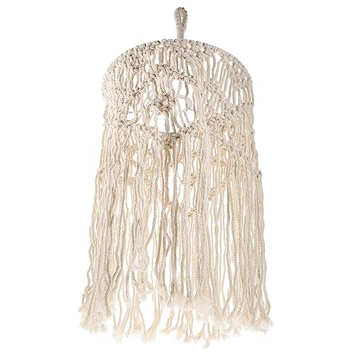 KOMBIUDA Bohemian Macrame Lampenschirm aus Hochwertigem Baumwollseil Handgewebt Leichter Lampenschirmüberzug Blendfreies Warmes Licht Dekorative Hängeleuchte für Wohnzimmer Schlafzimmer KOMBIUDA Bohemian Macrame Lampenschirm aus Hochwertigem Baumwollseil Handgewebt Leichter Lampenschirmüberzug Blendfreies Warmes Licht Dekorative Hängeleuchte für Wohnzimmer Schlafzimmer von KOMBIUDA