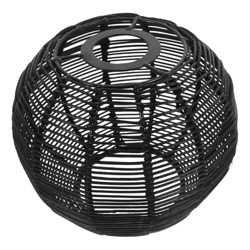 KOMBIUDA Boho Rattan Lampenschirm Klein Vintage Pendelleuchte Ersatzschirm Deckenleuchte Gewoben Rustikal Japanischer Stil für Esszimmer Wohnzimmer Einfache Reinigung von KOMBIUDA