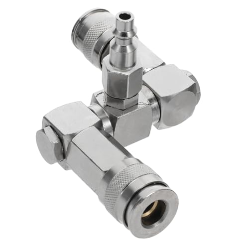 KOMBIUDA Drehbarer Pneumatik-schnellverbinder Luftschlauch Verteiler mit Luftdichtem Siegel Kompatibel mit Amerikanischen Luftkompressor-zubehör Schnelles Verbinden und Trennen Silberfarben von KOMBIUDA