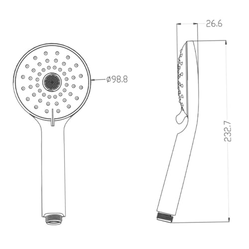 KOMBIUDA Duschkopf Handbrause Schwarz Druckerhöhend Wassersparend mit Ergonomischem Griff Flexibel Langlebig für Badezimmer Zuhause von KOMBIUDA