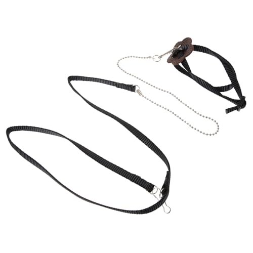 KOMBIUDA Einstellbare Schildkrötenleine für Haustiere Reptilienfreundlich Sanftes Material Sichere Führung mit Seil S für Training und Spaziergänge Schwarz von KOMBIUDA