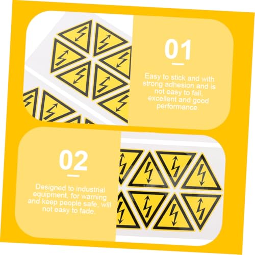 KOMBIUDA Electric Shocks Warning Label Selbstklebend PP Material Langlebig Auffällig für Elektrische Geräte Sicherheitswarnung von KOMBIUDA