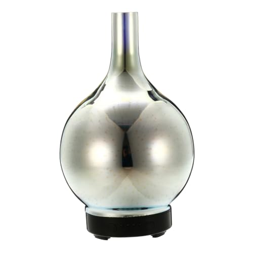 KOMBIUDA Elektrischer Aroma Diffuser mit Glasoptik Aromatherapie Luftbefeuchter mit Duftfunktion Bunter LED Farbverlauf Nachtlicht Geeignet für Ätherische Öle Wohnzimmer Schlafzimmer von KOMBIUDA