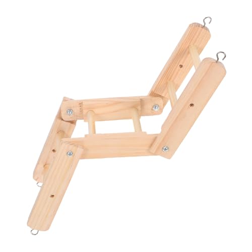 KOMBIUDA Faltrutsche Holzleiter für Papageienkäfig Verstellbare Kletterleiter als Krallen und Schnabelschleifer Multifunktionales Vogelspielzeug für Wellensittiche und Nymphensittiche von KOMBIUDA