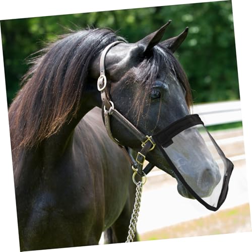 KOMBIUDA Fliegenmaske für Pferde mit Nasenschutz Atmungsaktives Feinmaschennetz Elastische Passform Insektenschutz für Sommer Bequem und Sicher Pferdezubehör Mittelgroß von KOMBIUDA