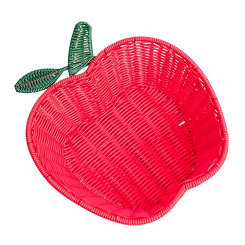 KOMBIUDA Früchtekorb Aus Rattanimitat Aufbewahrungskorb Für Obst Und Gemüse Nahrungsmittel-snack-organizer Dekorativer Küchenkorb Mit Apfelförmigem Design von KOMBIUDA
