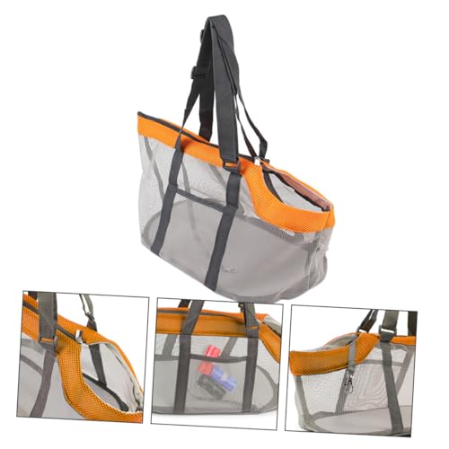 KOMBIUDA Große Atmungsaktive Nylon haustiertasche für Hunde und Katzen Faltbare Transporttasche mit Netzbelüftung Leichte Handtasche für Reisen und Ausflüge Geeignet für Orange von KOMBIUDA
