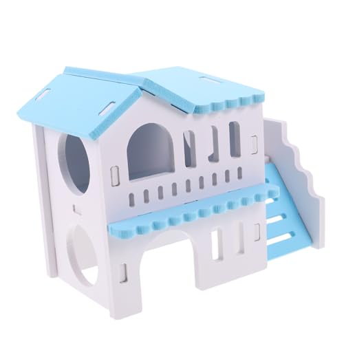 KOMBIUDA Hamster Versteck Haus aus Holz mit Doppelstock Design Kleintier Versteck und Kuschelnest für Hamster Meerschweinchen und Kleine Haustiere mit Interaktivem Balkon KOMBIUDA Hamster Versteck Haus aus Holz mit Doppelstock Design Kleintier Versteck und Kuschelnest für Hamster Meerschweinchen und Kleine Haustiere mit Interaktivem Balkon von KOMBIUDA