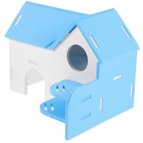 KOMBIUDA Hamsterhaus Hideout aus Stabilem PVC mit Seitlicher Leiter Farbenfrohe Kleine Villa für Hamster und Chinchillas Schützender Rückzugsort zum Schlafen und Glatte Ecken für Sicheres von KOMBIUDA