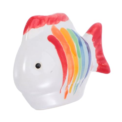 KOMBIUDA Handgefertigte Farbige Gestreifte Keramik-fischfigur Schwimmend Natürliche Bewegung Aquarium und Teich Dekoration Vielseitig Einsetzbar Handbemalt Fischbeckenfreundlich Lebensechte von KOMBIUDA