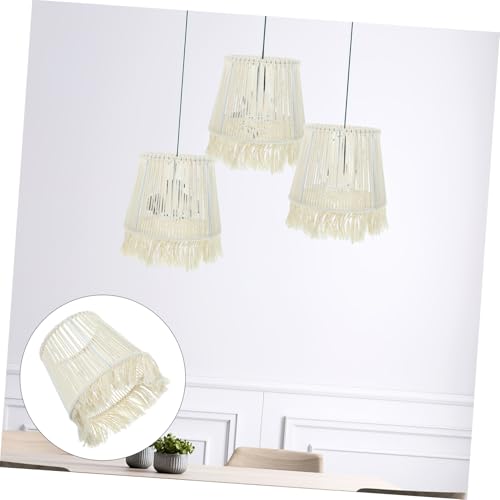 KOMBIUDA Handgefertigter Baumwollseil Lampenschirm für Tischlampe Leichter Ersatzschirm mit Boho Stil Passend für Wohnzimmer Schlafzimmer Dekorativ und Warmes Licht Erzeugend von KOMBIUDA
