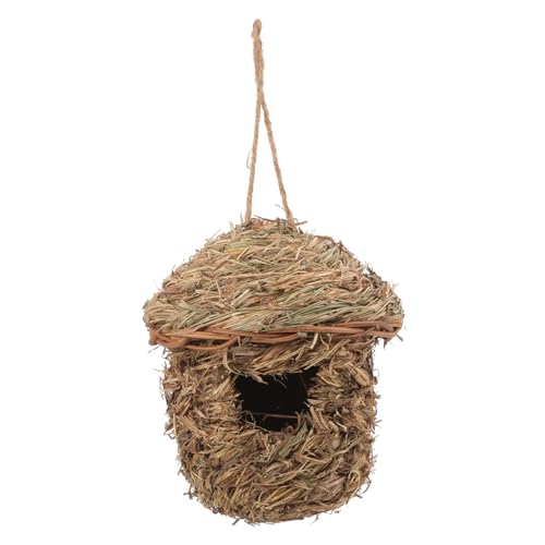 KOMBIUDA Handgewebtes Vogelnest aus Natürlichem Stroh Atmungsaktives Formstabiles Nistnest zum Aufhängen Wetterfestes Vogelhaus für Draußen als Nistplatz und Dekoration im Garten von KOMBIUDA