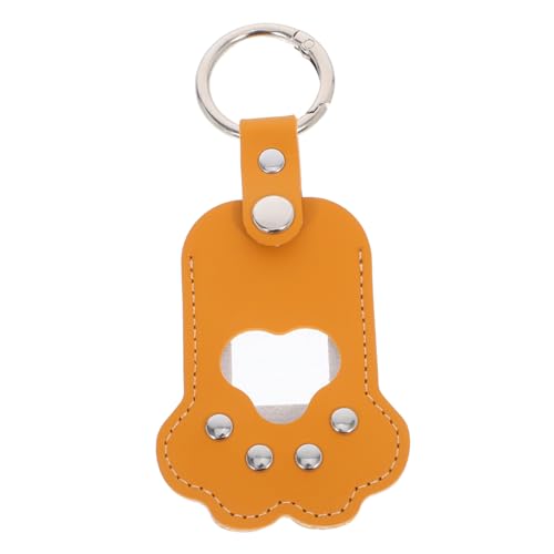 KOMBIUDA Haustierhaarspeicherbox Pet Remembrance Andenkens Schlüsselkette für Haustierhaardenkette Haustierhaarschlüsselkette Erinnerungsschlüsselanhänger für Haustier PU- Gelb von KOMBIUDA