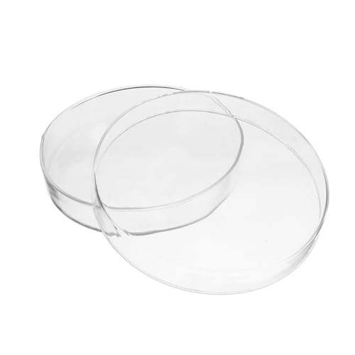 KOMBIUDA Hochborosilikat Glas Petrischalen mit Deckel Dickwandig Hitzebeständig Autoklavierbar Transparente Zellkulturschalen für Bildung und Laboranwendungen von KOMBIUDA