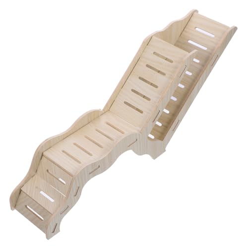 KOMBIUDA Holz Kleintier Versteckhaus mit Leiter Stabiles Hamster Versteck und Spielhaus Multifunktionales Nest für Meerschweinchen Ratten Kleine Kaninchen Ruhiger Rückzugsort und von KOMBIUDA